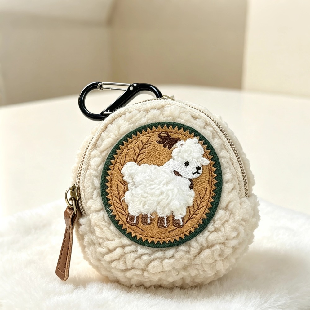 귀여운 양 자수 플러시 동전 지갑 미니 지퍼 파우치 휴 - Mini Backpack Purse 리뷰 및 가격